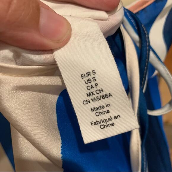 Lemlem X H&M Blue Stripe Midi Slip Dress Size S Contemporary Nautical Y2K Glam - Picture 9 of 15